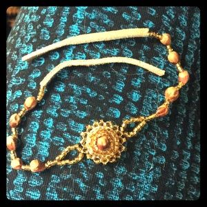 Beaded tie beaded bracelet matches necklace that is listed Vintage